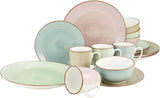 CreaTable, 22582, SAMBA Series, 16dílná sada nádobí pro 4, Porcelánová kombinovaná služba, Vhodné do myčky a mikrovlnné trouby, Kvalitní výroba