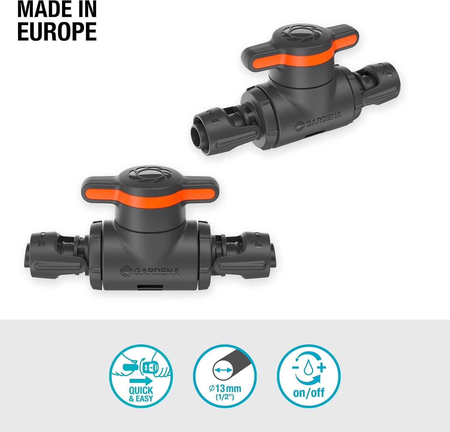 Gardena Micro-Drip-System regulační a uzavírací ventil 13 mm (1/2 palce): Jednoduché uzavírání trubek a plynulá regulace průtoku vody, příslušenství pro pokládku odkapávacích trubek (13207-20)