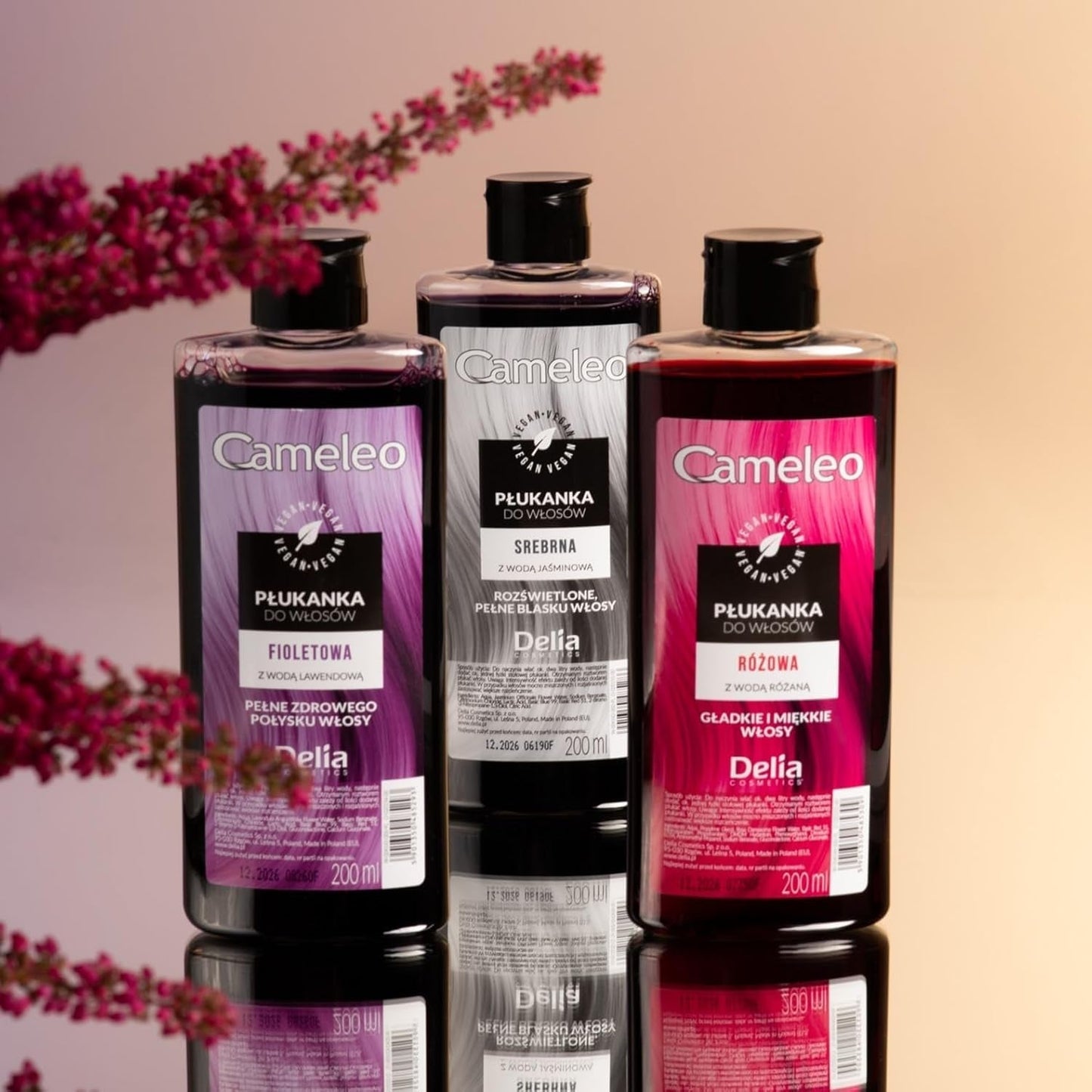 Cameleo - Růžová voda Růžové vlasové tonikum Bez žlutého odstínu Polopermanentní barva na vlasy - pro blond a šedivé vlasy - Barva a péče - Bez parabenů | 200 ml barva na vlasy Naty Shop