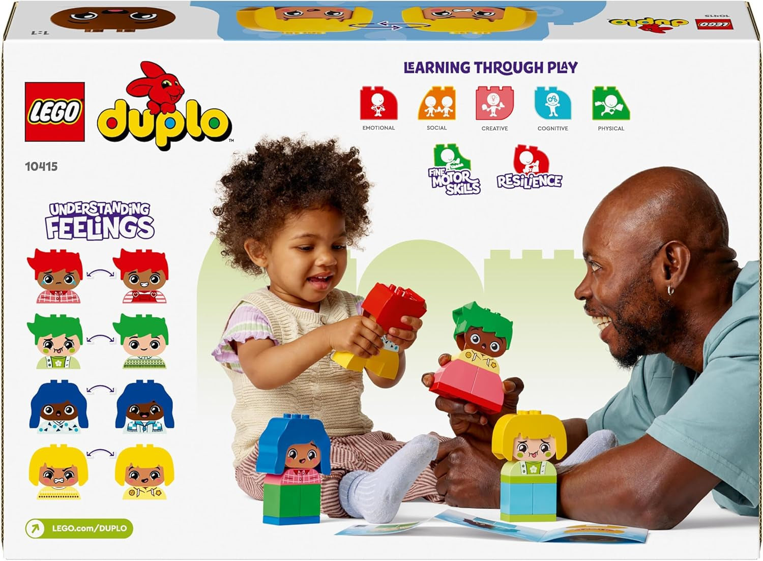LEGO DUPLO Big Feelings, stavitelská skládací hra s 23 barevnými kostkami a 4 figurkami, motorická hračka na podporu sociálního a emocionálního rozvoje malých dětí od 18 měsíců 10415 Stavebnice Beuche den LEGO-Store