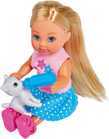 Simba 105733348 - Kočárek Evi Love, se dvěma kočkami v kočárku, odnímatelná taška, doplňky, převlékací panenka, 12 cm, pro děti od 3 let