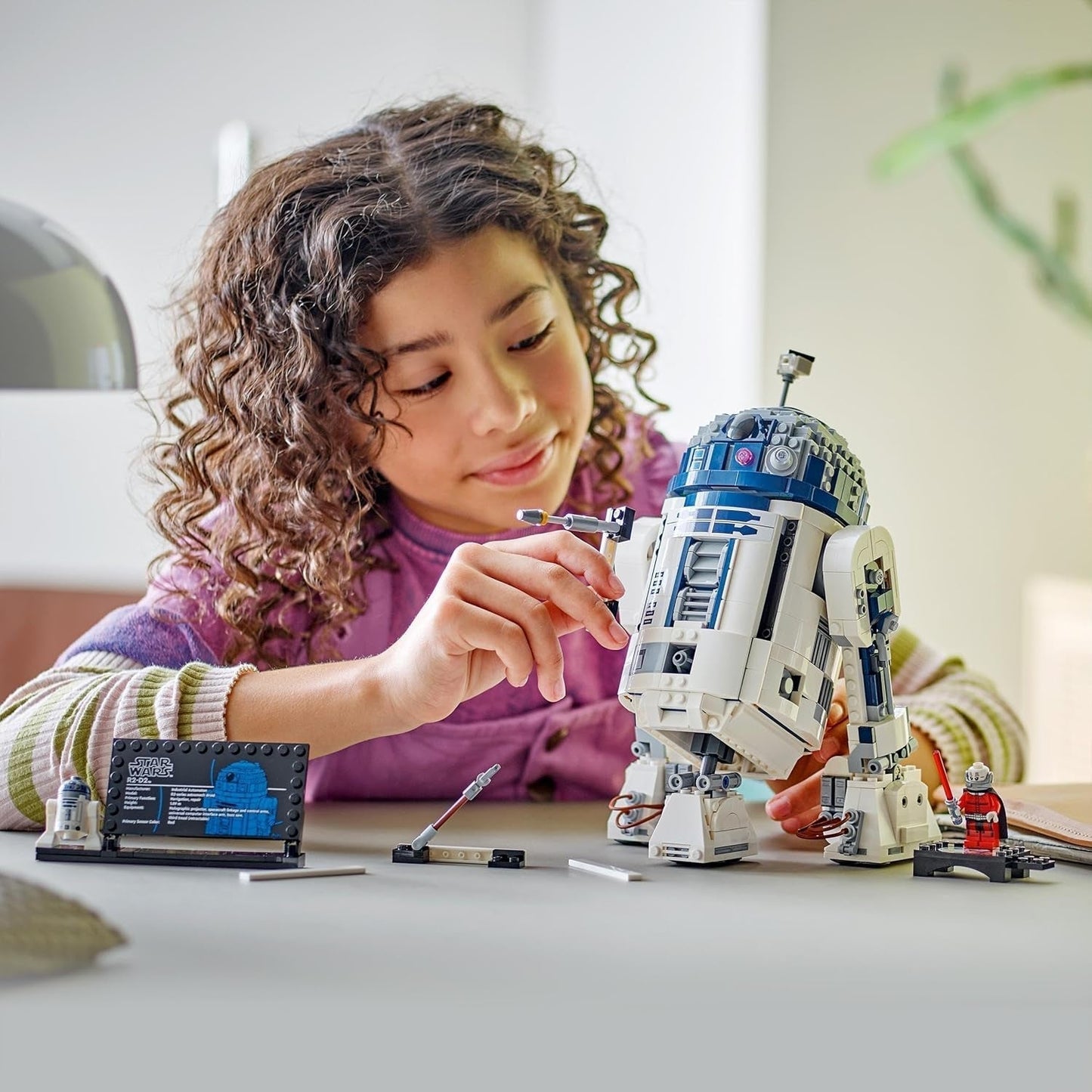 Sada modelů LEGO Star Wars R2-D2 pro děti, chlapce a dívky, sestavitelná figurka droida s minifigurkou Dartha Maleka k 25. výročí a dekoračním talířem, kolekce Nápad na dárek 75379 Stavebnice Besuche den LEGO-Store