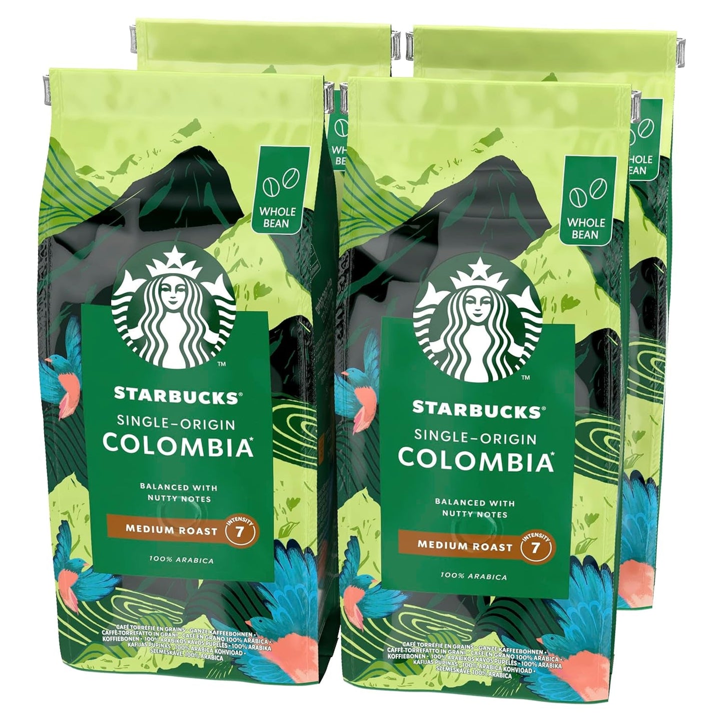 STARBUCKS Single Origin Colombia Coffee, středně pražená, celá zrna 450 g (balení po 4 ks)