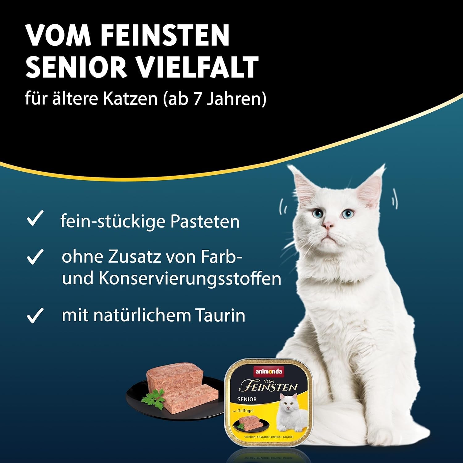 animonda vom Feinsten Senior, mokré krmivo pro starší kočky od 7 let, odrůda pro starší kočky, 32 x 100 g