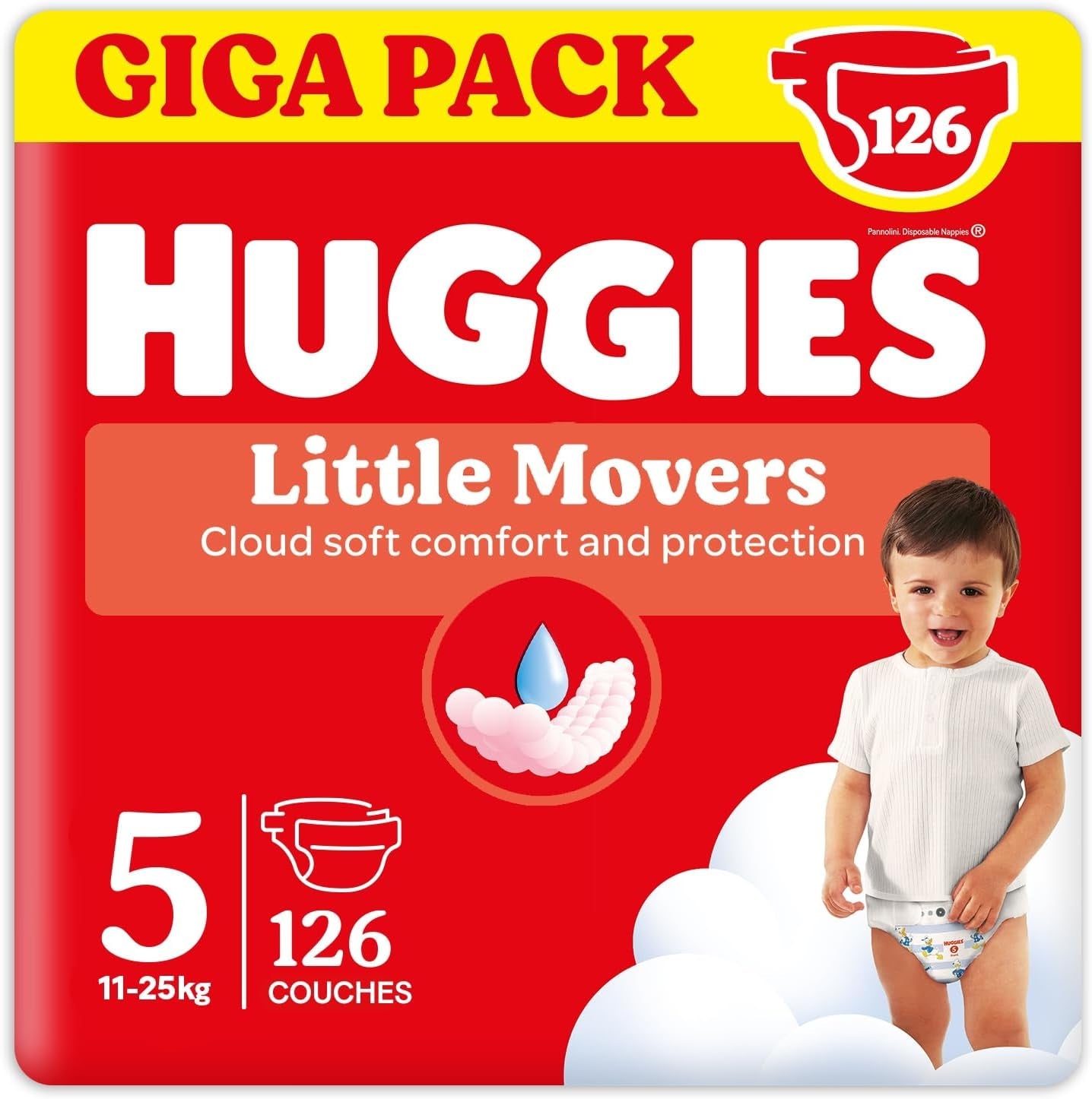 Dětské plenky Huggies Little Movers, Disney Design, velikost 5, počet 126 (3 x 42), měsíční krabička