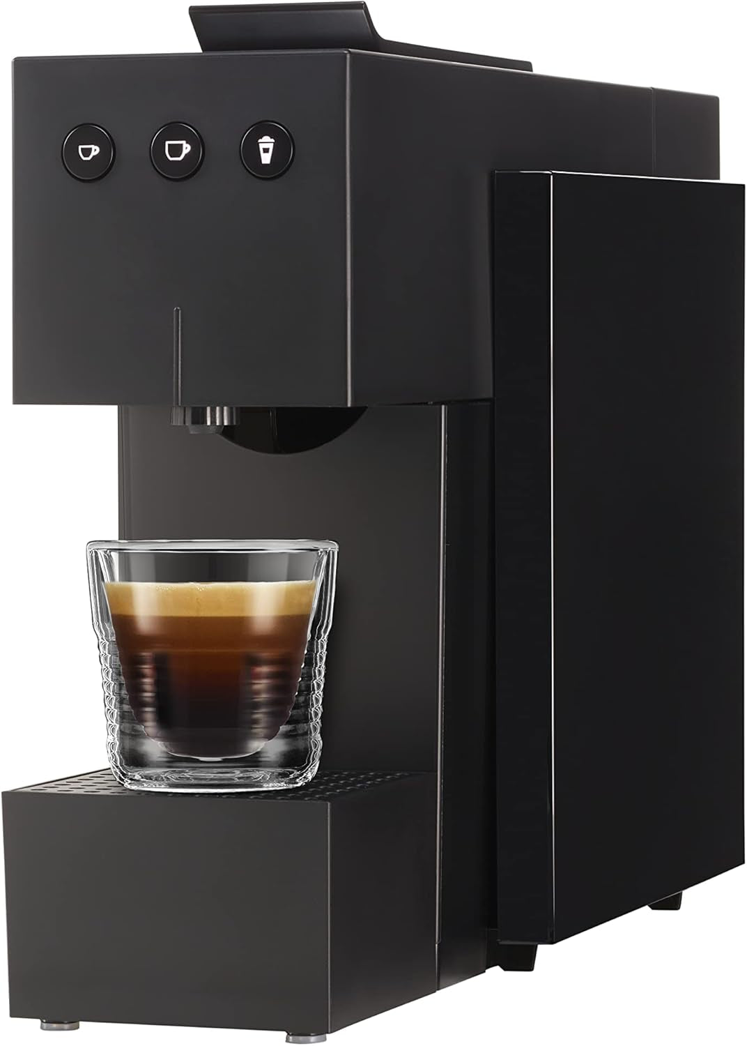 Espresso kávovar s kapslemi K-FEE SQUARE na kávu, čaj a kakao | Kompaktní espresso | Rychlý ohřev | Nádrž na vodu 0,8 l | 19 barů | Klavírní černá