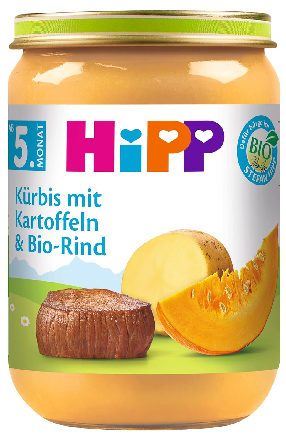 HiPP dýně s bramborami a bio hovězím masem 6 balení (6 x 190 g)