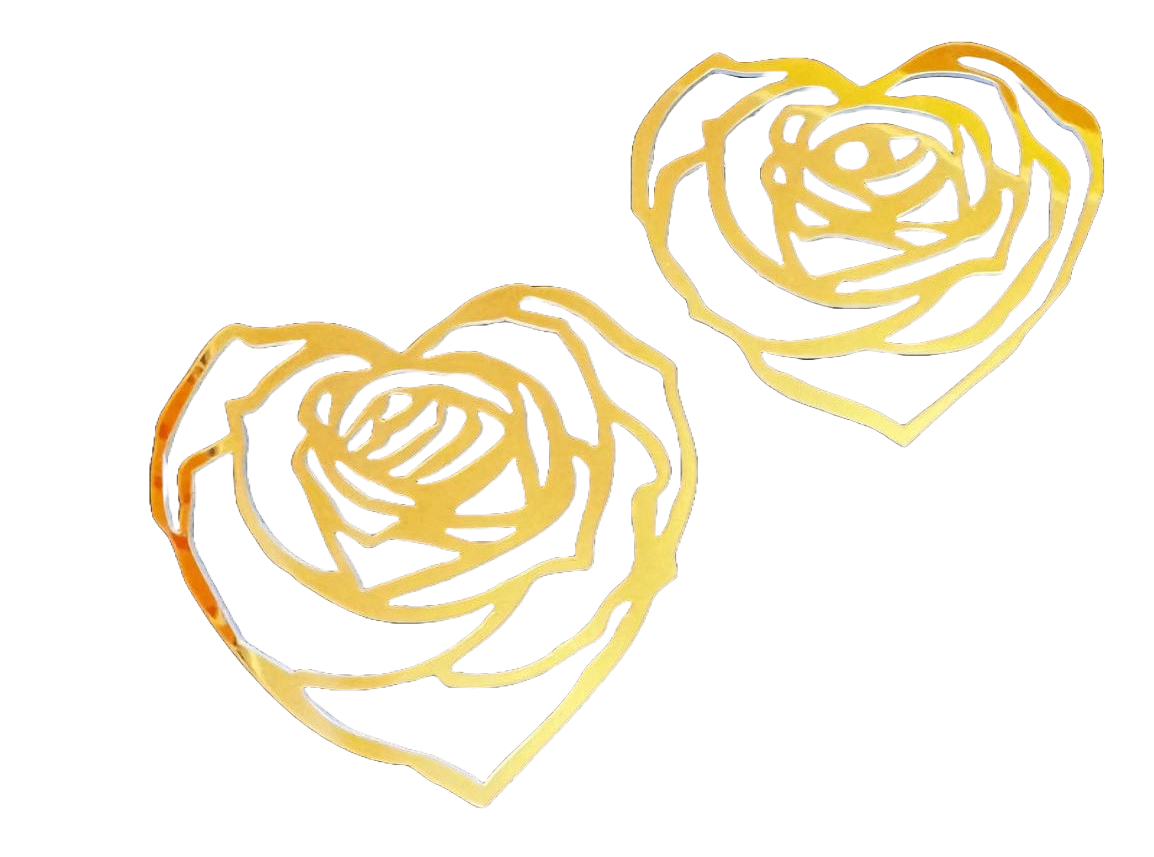 Sada 2 nejedlých dekorací, akryl, Rose hearts Naty Shop