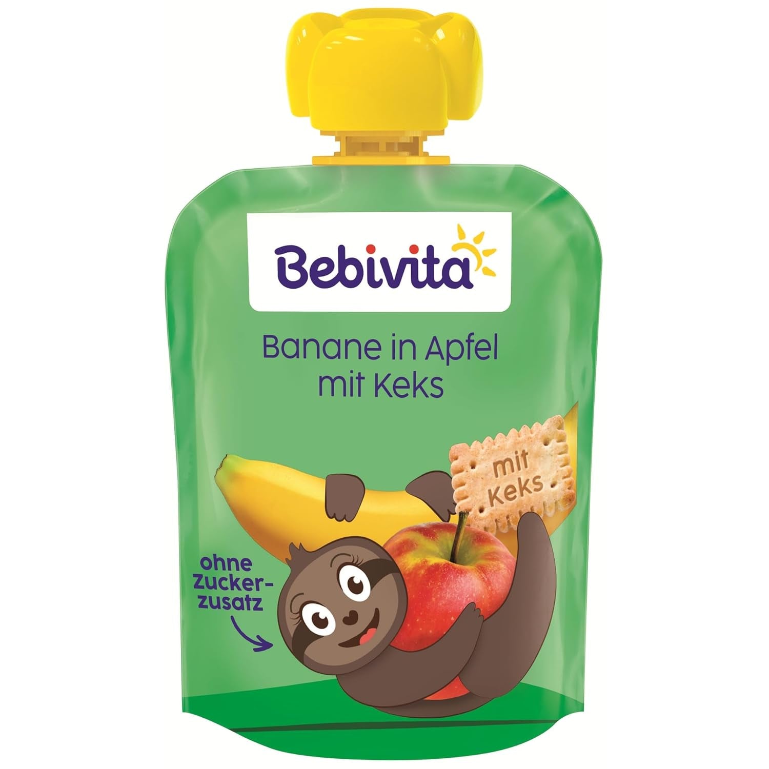 Banán v jablku se sušenkovým obalem – 16 kusů (4 balení, každé 4 x 90 g), bez přidaného cukru, vyrobený z jemného ovoce a zdravých obilovin, ideální pro svačiny s sebou a na cesty