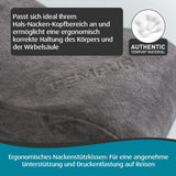 TEMPUR cestovní polštář z paměťové pěny, ergonomický polštář na krk, včetně přenosné tašky, antracit, rozměry 25 x 31 x 10/7 cm
