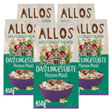 Allos neslazené proteinové müsli | Bio müsli | Ovesné vločky | Cereálie k snídani | Vegan (5 x 450 g), 1 kus (balení 5 ks)