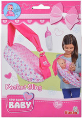 Simba 105560002 Nastavitelný novorozenecký šátek s taškou a lahví pro panenky 38-43 cm od 3 let