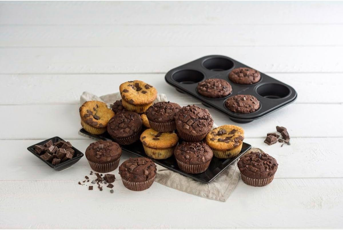 Zenker 6Er Muffinform Black Metallic, 275X190X30 Mm, Teflon Classic Antihaftbeschichtung, Hitzebeständig Bis 230°C, Leichte Reinigung, Ideal Für Köstliche Muffins Formy a plechy na pečení Naty Shop