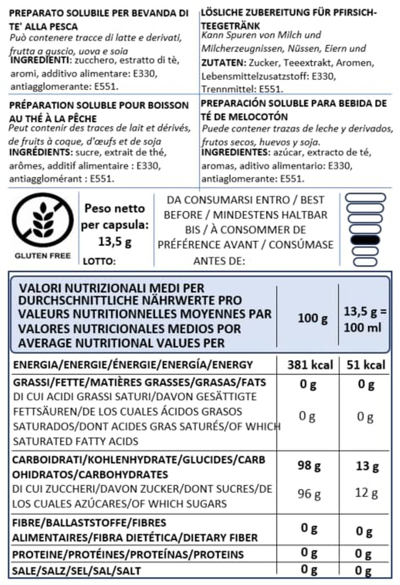 Caffè Vulcanus - 60 kapslí čajová směs, příchuť: anglický čaj, broskvový čaj, citronový čaj a bobulový čaj - kapsle kompatibilní s Nescafe Dolce Gusto