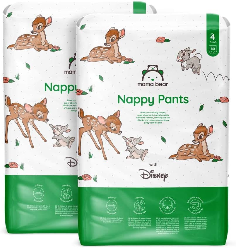 Značka Amazon: Mama Bear Disney Velikost 6 (15+ kg) – měsíční balení, bílá, 120 kusů (2 balení po 60)