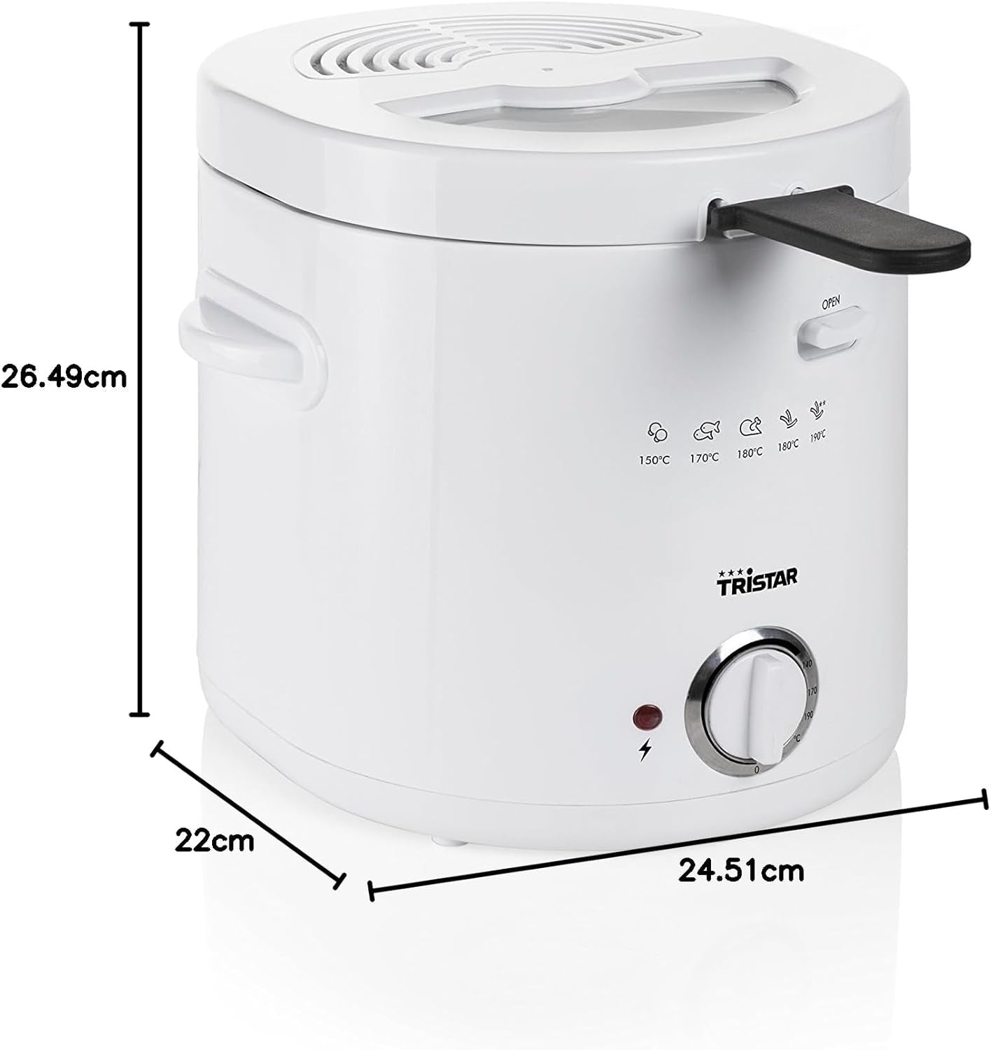 Fritéza Tristar FR-6941 - termostat, 1,5 l, 1000 W, bílá Spotřebiče Naty Shop