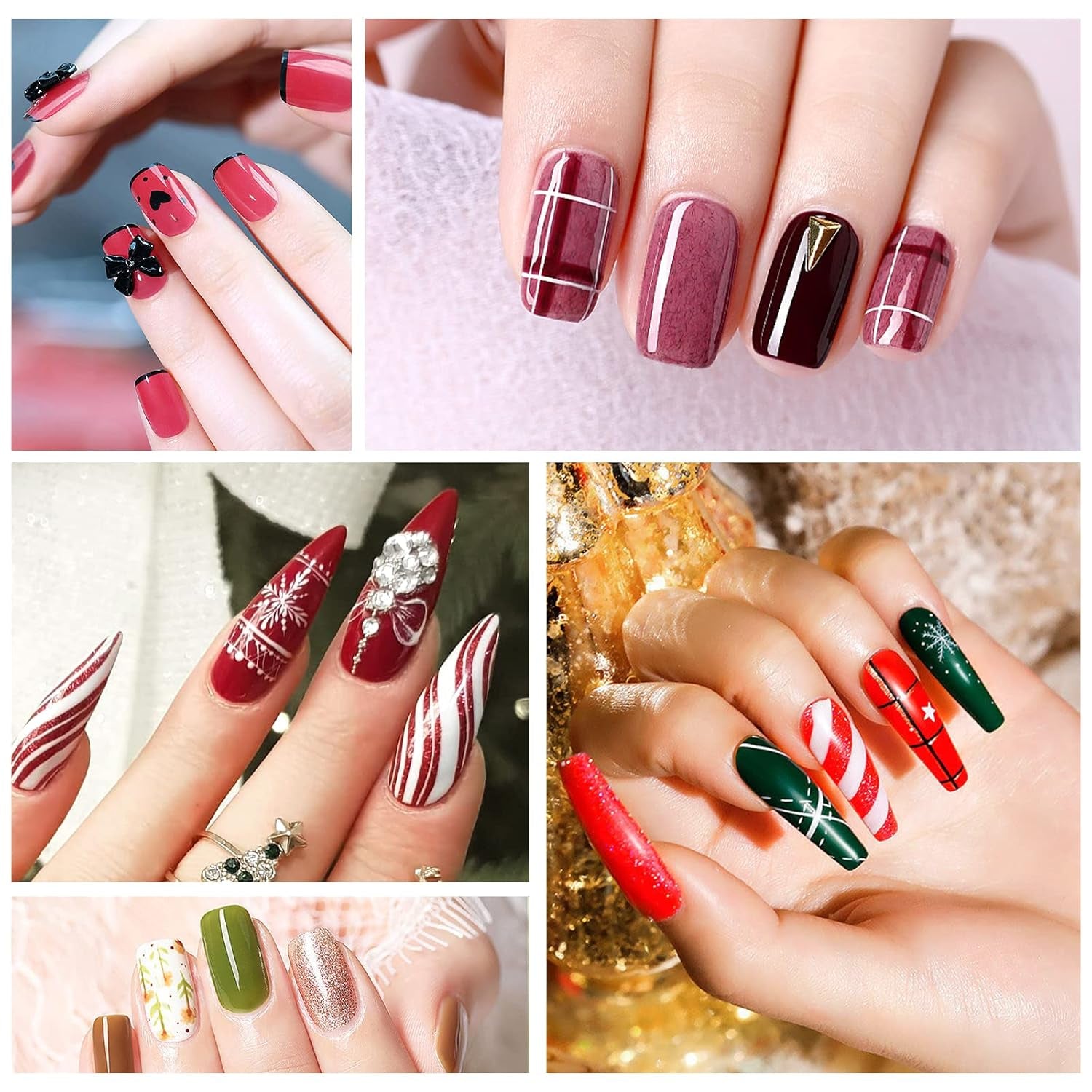 Sularpek Nail Art Liner Pinsel, 5 Stück Profi Detail Fine Nails štětec na gelové nehty, Nagel Pinsel Dünn Für Beauty Frauen Nagelstudio (5 Größen, Rosa)