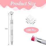 100 Stück Nail Art Schwamm Mit Piercing Zange,Nail Art Zubehör Schwamm Mit Piercing Kugel Aufdreher,Aplikátor houbového štětce,Nagelkunst-Rendering-Werkzeuge,Für Gradient Nail Art Patterns Erstellen.