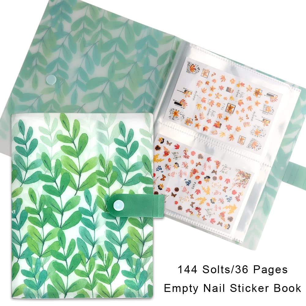 144 slotů Nálepka na zdobení nehtů Úložná kniha Blätter Samolepka na nehty Sammelalbum Samolepka na nehty Leerer Displayhalter Binder Buch Kunststoff DIY Nail Art Design Tools Für Nail Art Sticker
