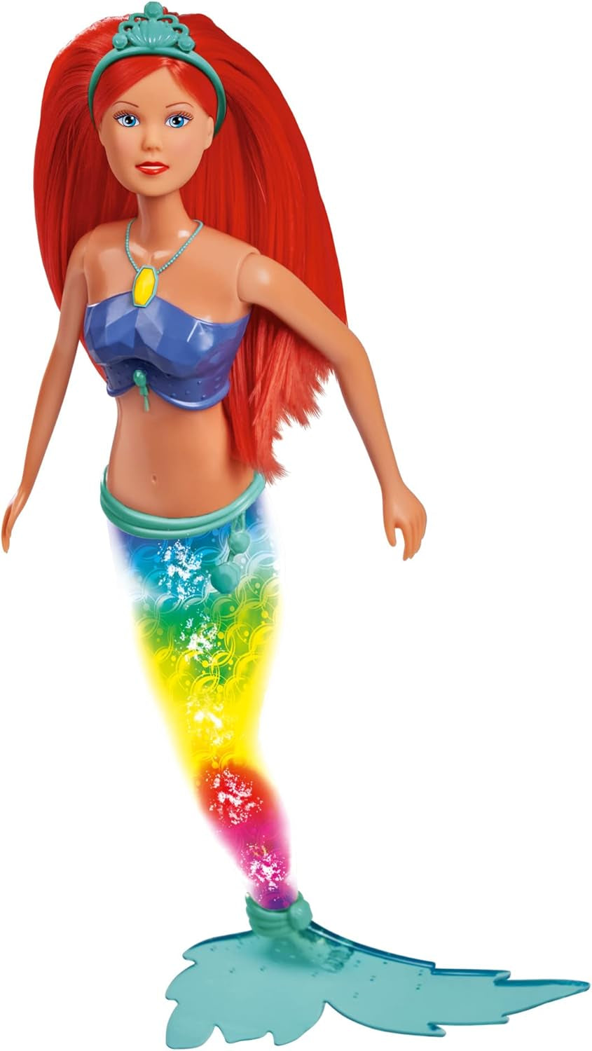 Simba 105733656 - Sparkling Mořská panenka Steffi Love (39 cm) - Svítící mořská panna měnící barvu Luminous Rainbow Vodotěsná hračka pro děti od 3 let