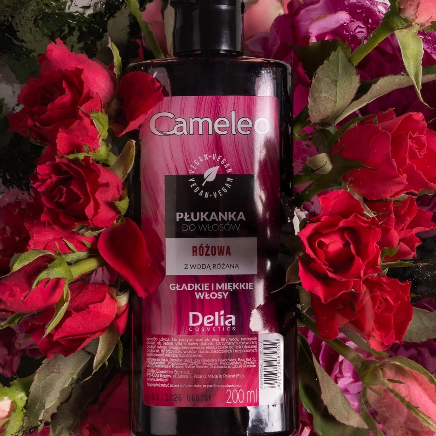Cameleo - Růžová voda Růžové vlasové tonikum Bez žlutého odstínu Polopermanentní barva na vlasy - pro blond a šedivé vlasy - Barva a péče - Bez parabenů | 200 ml barva na vlasy Naty Shop