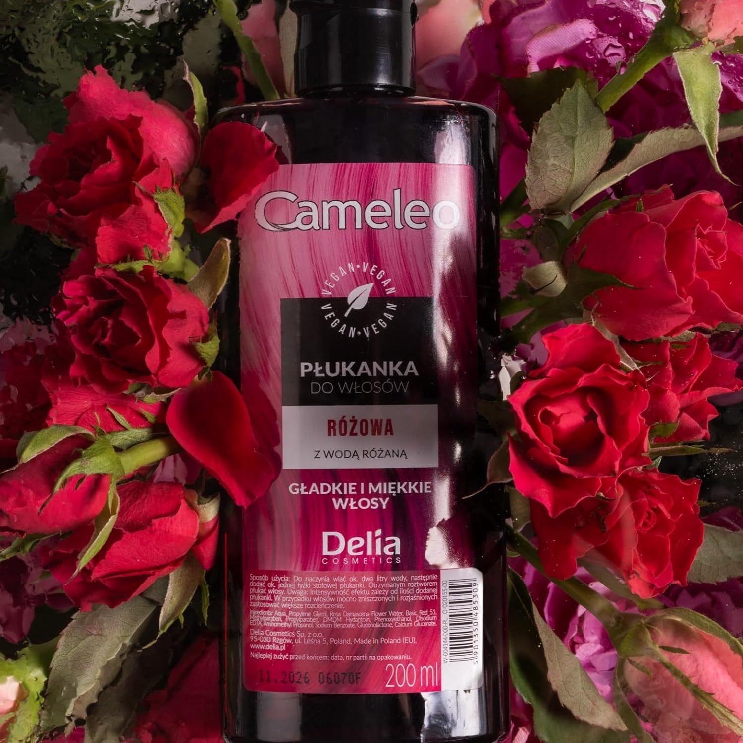 Cameleo - Růžová voda Růžové vlasové tonikum Bez žlutého odstínu Polopermanentní barva na vlasy - pro blond a šedivé vlasy - Barva a péče - Bez parabenů | 200 ml barva na vlasy Naty Shop