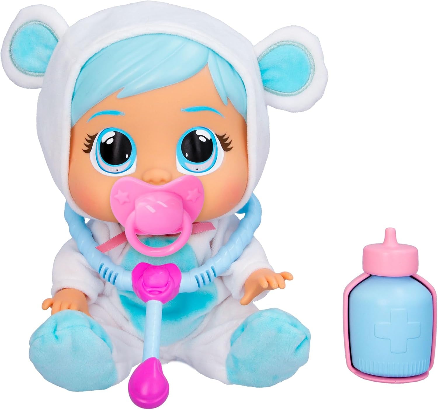 Cry Babies Loving Care Panenka Kristal, panenka Kristal Loving Care se 3 doplňky pro hru na doktora, ošetřovatelskou péči, pláč se skutečnými slzami, hračka pro 18měsíční miminko