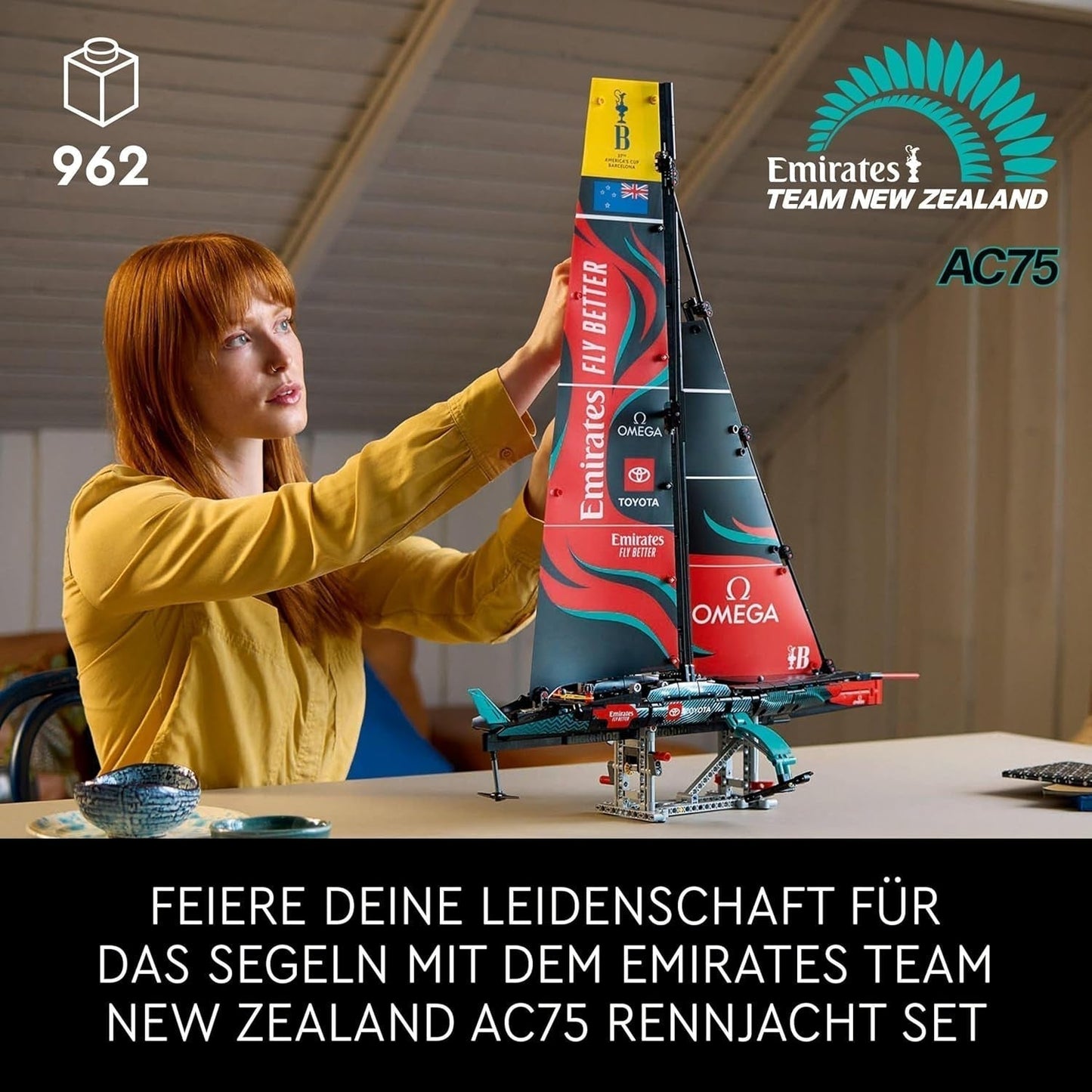 LEGO Technic Tým Emirates Nový Zéland AC75 Závodní jachta Stavebnice plachetnice pro dospělé Dárek pro muže a ženy Kreativní a odpočinková činnost 42174 Stavebnice Besuche den LEGO-Store