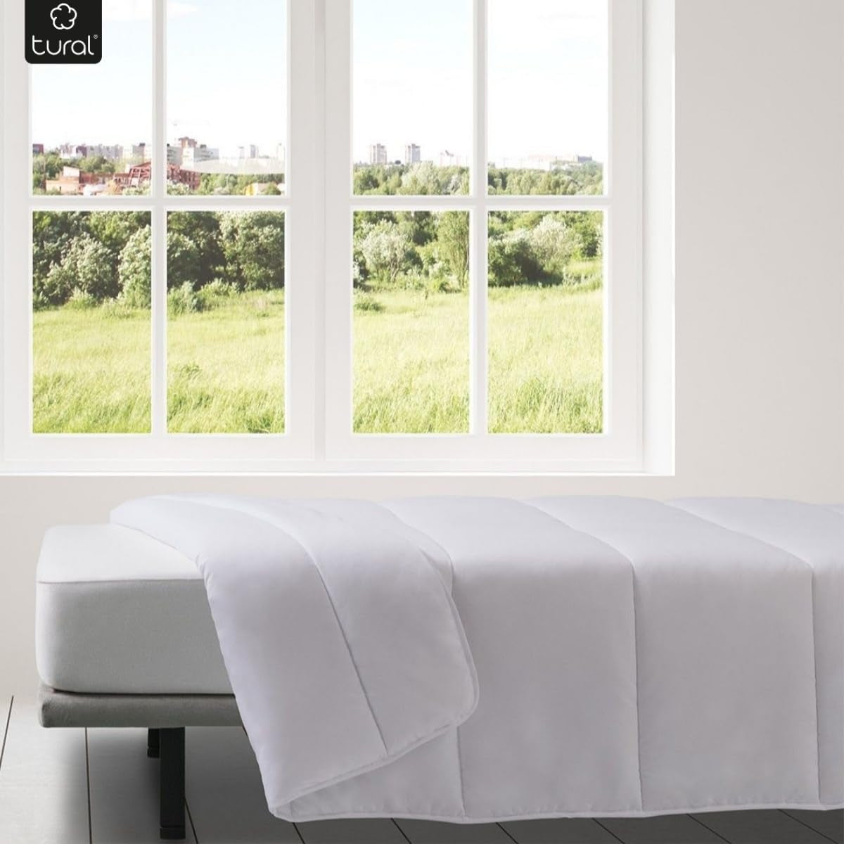 Tural - Přikrývka 150 X 220 cm s úpravou Aloe Vera, výplň z vláken 300 G/M², měkká, prodyšná, certifikovaná Oeko-Tex (bílá, postel 90 cm) Přikrývky a přikrývky Naty Shop