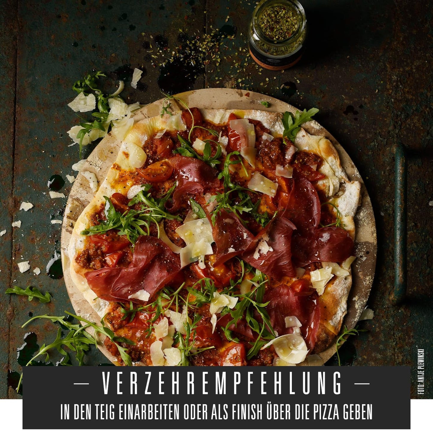Ankerkraut Pizza, pro originální italskou chuť jako ze Steinofenu, také na těstoviny, rajčatovo-mozzarellu a mnoho dalších jídel, 45 g v korkovém skle