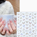 3 Stück Nagel Sticker, Selbstklebend Glänzend Aurora Schmetterling Nagel Sticker, Farbe Erleichterung Schmetterlinge Nagelsticker, Nail Art Dekoration Nagel Design Zubehör, Für Frauen Nagel DIY Art