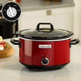 Pomalý hrnec Crock-Pot, 2 nastavení teploty + funkce udržování teploty, 3,5 litru (3-4 osoby), červený [SCV400RD] pomalý hrnec Naty Shop