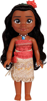 Panenka Disney Princess Moana 35 cm, reflexní třpytivé oči, pohyblivé klouby, odnímatelný outfit, květinová spona, dlouhé vlasy, pro dívky od 3 let