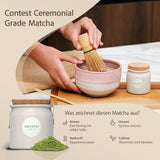 Šintoismus - "Zlatý" organický čaj Matcha - Ceremoniální prášek ze zeleného čaje - Certifikace JAS & EU BIO - Stínovaný a ručně sbíraný - Přímý dovoz z Uji, Japonsko - 30 g