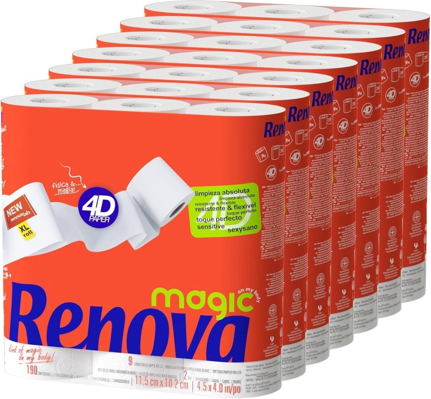 Toaletní papír Renova, 7 balení po 9 rolích - celkem 63 rolí