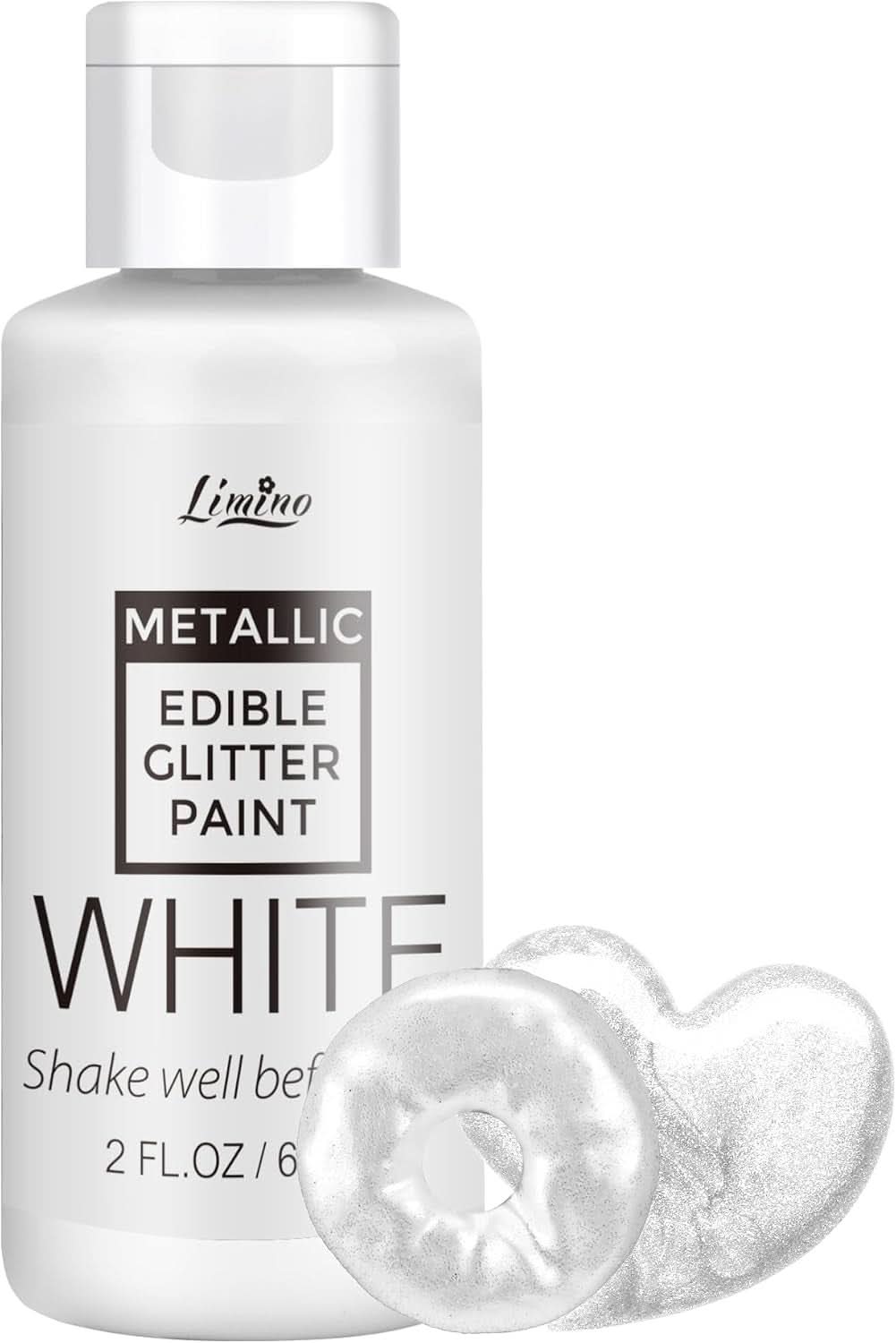 Tekuté jedlé třpytky, 60 ml Naty Shop White