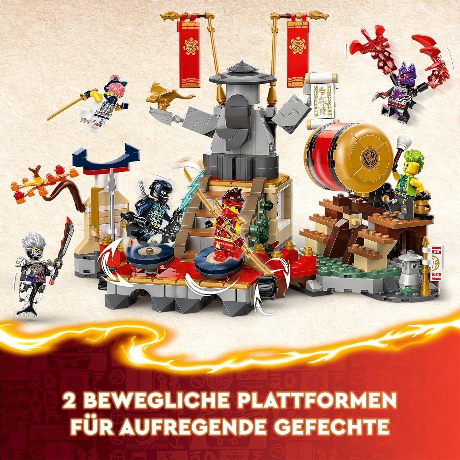 LEGO NINJAGO Tournament Arena Dobrodružná hračka pro děti Sada Ninja se 6 minifigurkami Kolekce stavebnice Dárek k narozeninám pro 7leté chlapce a dívky 71818 Stavebnice Besuche den LEGO-Store