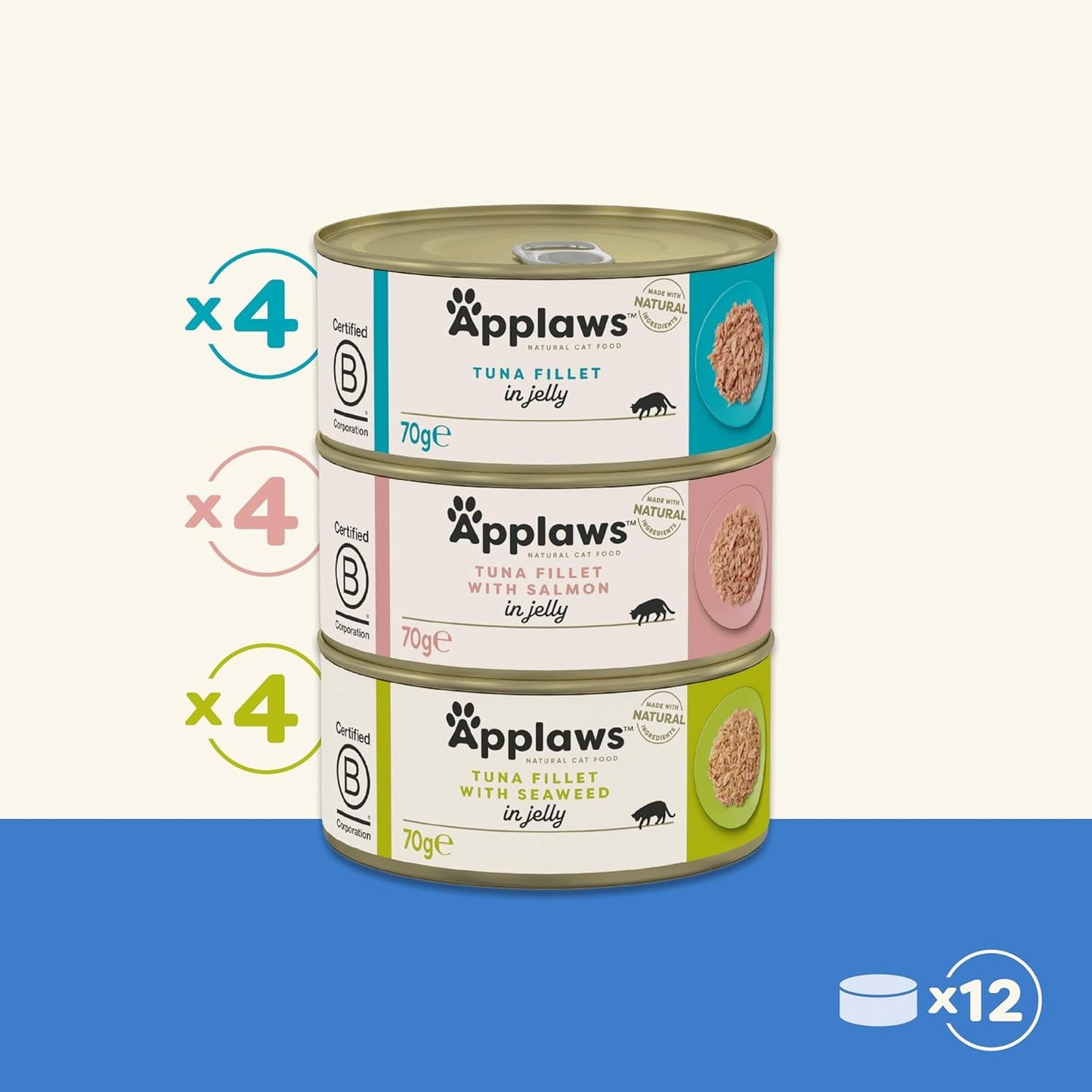 Applaws Natural Mokré krmivo pro kočky Jelly Fish Selection (balení 12 x 70 g)