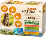 IAMS Natural Mokré krmivo pro kočky v omáčce - Vysoce kvalitní mokré krmivo pro maso a ryby pro dospělé kočky, Land & Sea Collection, 12 x 85 g