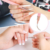 6 Stück Liner Nailart Pinsel Nageldesign Pinsel Set Dünn Acryl Nagelpunkt-Zeichenwerkzeug Nägel Dünne Nagelpinsel Set Für Lange Linien, Dünne Details, Feines Zichnen 5/7/9/11/15/25 Mm（Rosa）