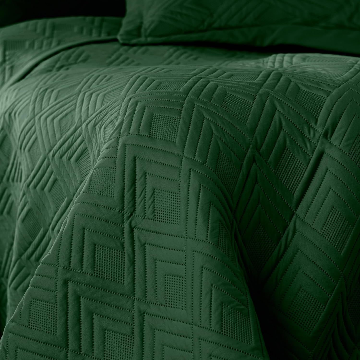 Ameliahome přehoz na postel 170X210 cm oboustranný přehoz na postel Ultrazvukové prošívání Polyester Ofélie tmavě zelená Postele a přikrývky Besuche den AmeliaHome-Store