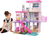 Dům snů Barbie (114 cm), 3patrový domeček pro panenky, bazén, skluzavka, výtah pro invalidní vozíky, 75 doplňků, panenky, vhodné jako dárek pro děti od 3 let, GRG93 Naty Shop domečky pro panenky verze 2021