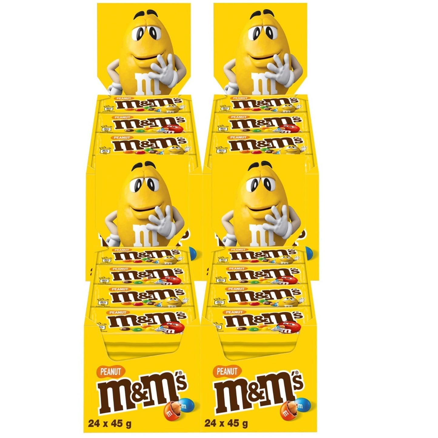 M&M's Arašídové čokoládové hromadné balení 24 x 45 g Čokoláda Čokoláda s arašídovou příchutí Čokoláda (1080 g) Ideální jako pamlsek na téma fotbal