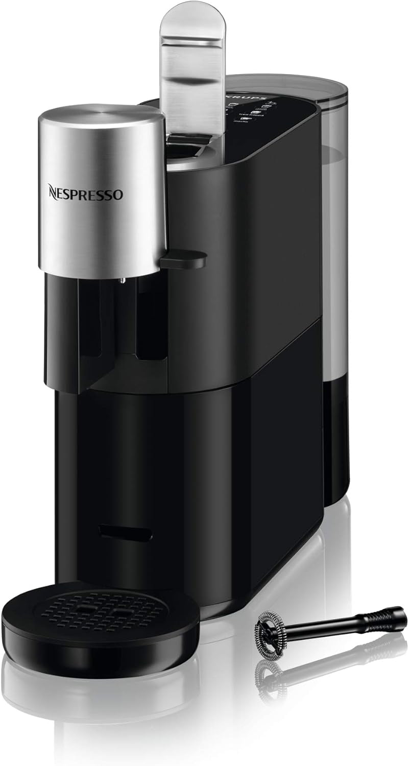 Espresso kávovar Krups Nespresso, kávovar na espresso na kapsle, styl Espresso Barista, napěňovač mléka, Made in France YY4355FD