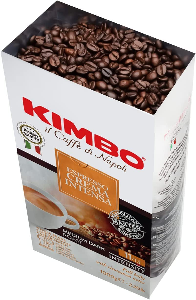 3x kávová zrna Espresso Intense Cream, středně tmavá pečeně, celá kávová zrna, 1 kg sáček, káva z Neapole
