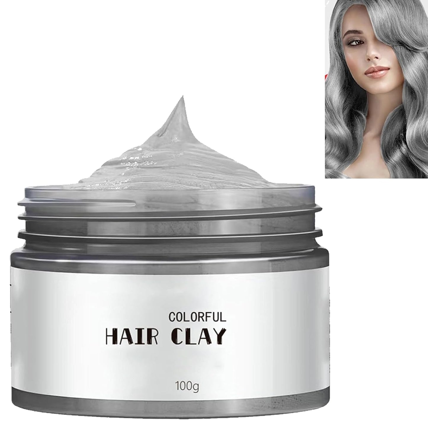 Přírodní barvicí krém na vlasy stříbrnošedá Instantní barva na vlasy Vosk Dočasný účes Šedá barva Přírodní stříbrošedá na vlasy 100 ml Naty Shop Hair Dye Výchozí název