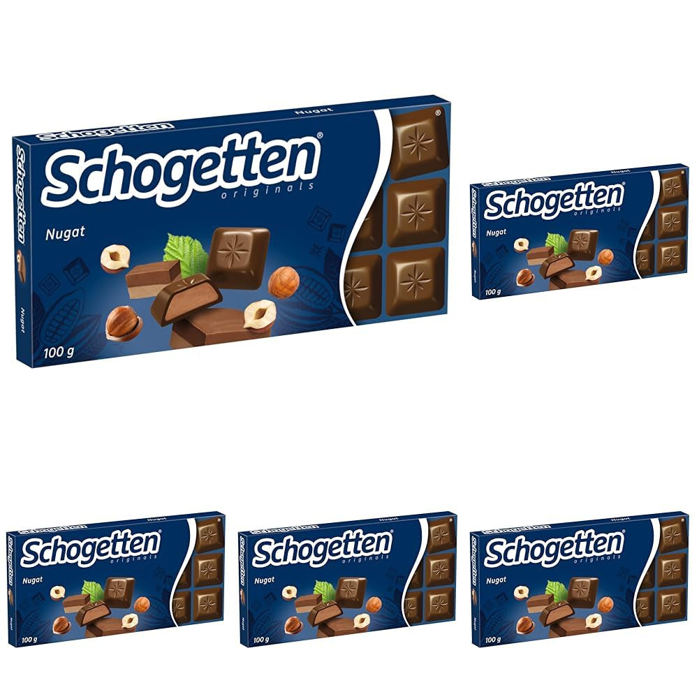 Čokoládová tyčinka Schogetten Nugát 100g, jednotlivě porcovaná. Potěšení. Kousek po kousku.