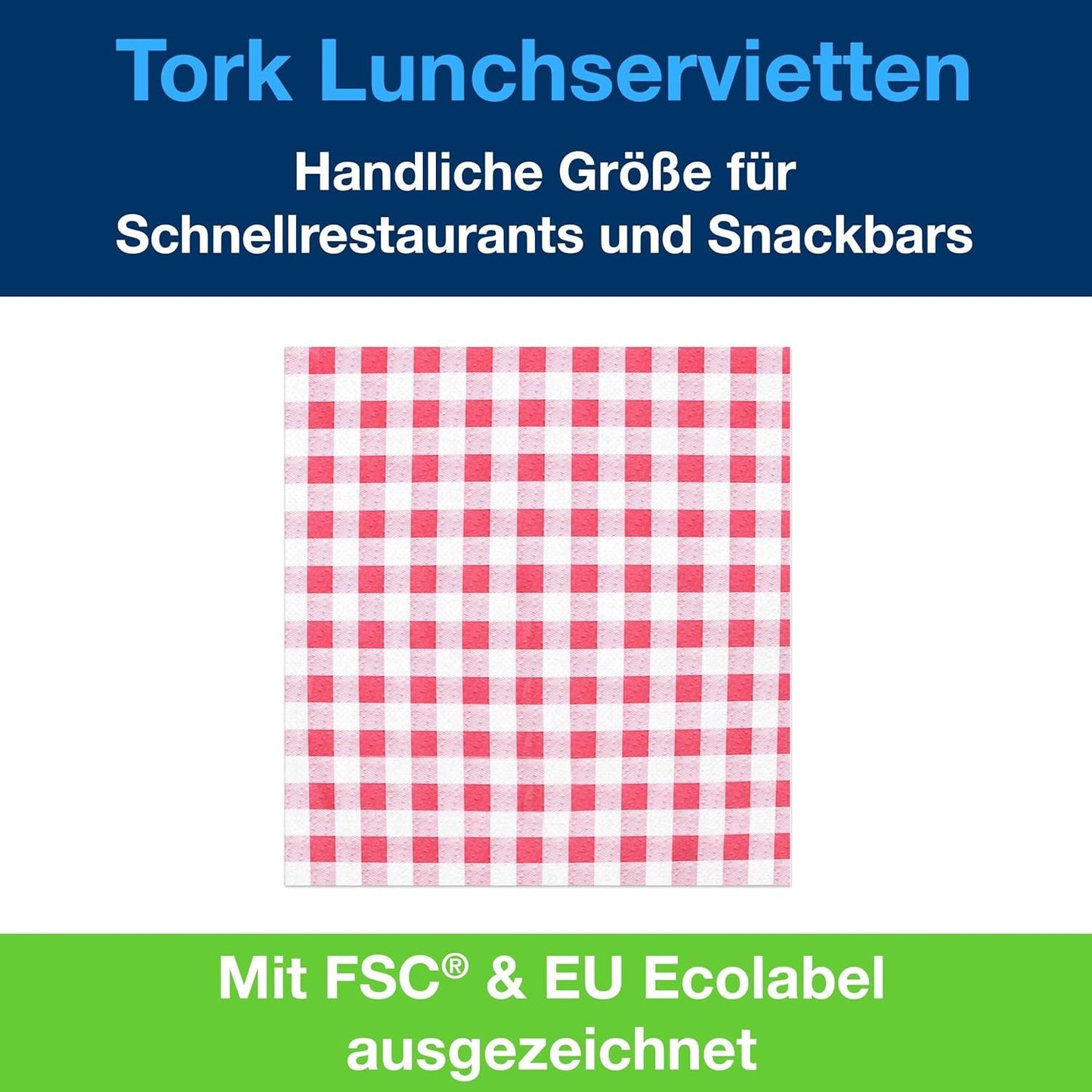 Tork Bistrored Lunch Ubrousek, 1/4-násobný, 1 vrstva, 33 cm × 33 cm, 8 × 400 ubrousků, 509359