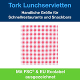 Tork Bistrored Lunch Ubrousek, 1/4-násobný, 1 vrstva, 33 cm × 33 cm, 8 × 400 ubrousků, 509359
