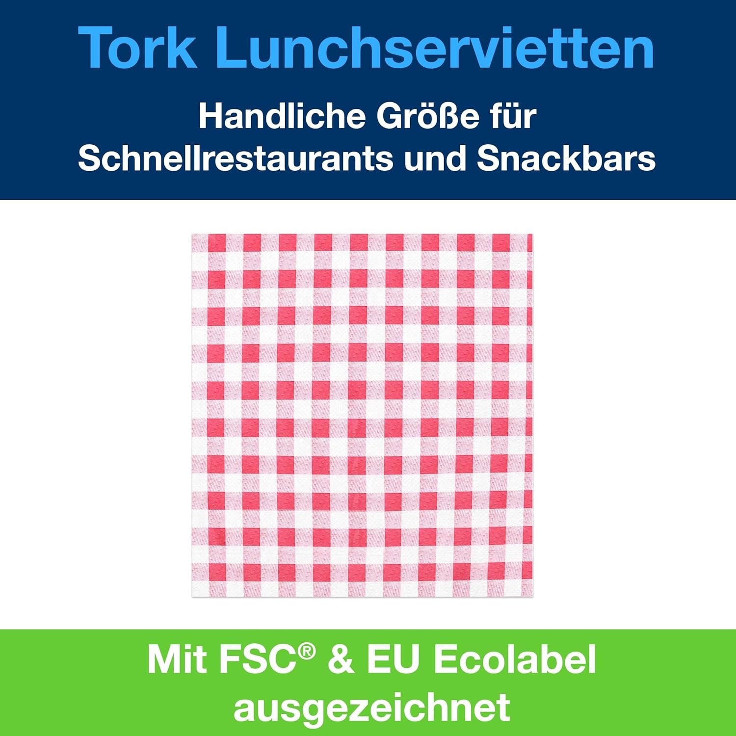 Tork Bistrored Lunch Ubrousek, 1/4-násobný, 1 vrstva, 33 cm × 33 cm, 8 × 400 ubrousků, 509359